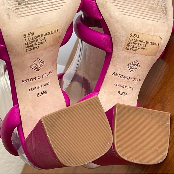 Antonio Melani Natessa Puff Strap Block Heel Sandal Magenta Size 6.5 - Picture 13 of 16